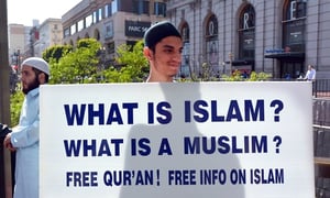 מוסלמים מפגינים בארה"ב