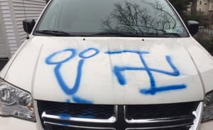 כתובת אנטישמית על רכב של יהודי בארה"ב