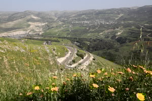 נהר הירמוך והצד הירדני בתצפית מהגולן