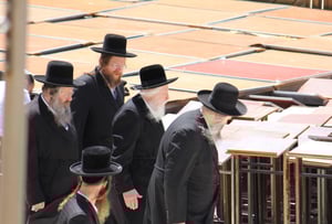 לפני הר הזיתים: האדמו"ר מגור התפלל בכותל המערבי