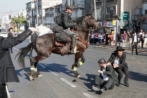 סוס משטרתי בהפגנת 'הפלג'