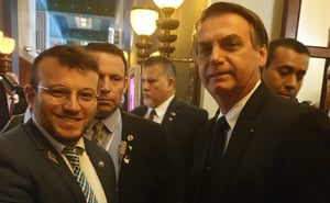 מנכ"ל איחוד הצלה עם נשיא ברזיל, ז'איר בולסונרו, המבקר בישראל