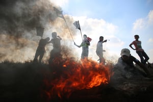 הפגנות סוערות בגבול עזה