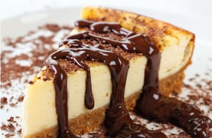 עוגת גבינה קלאסית עם ציפוי שוקולד מומס