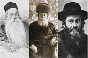 הגאונים רבי מאיר שפירא, רבי אהרן לוין ורבי אברהם צבי פרלמוטר