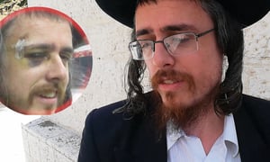 החשוד בראיון ל'כיכר השבת', לאחר שהוכה בהפגנה