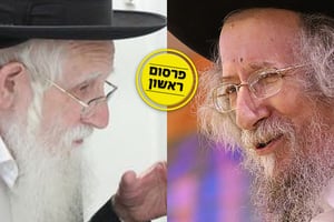 הגאון רבי זבולון שוב (מימין) והגאון רבי עזריאל אוירבך