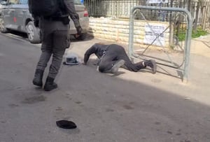 מטריד: לוחם מג"ב מטיח מפגין לרצפה. צפו
