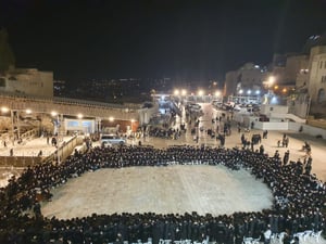 בראשות הרבי: חסידי ויז'ניץ כבשו את הכותל