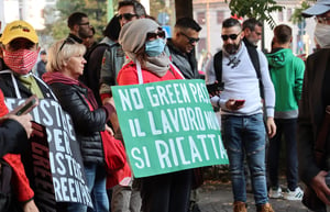 הפגנות באיטליה נגד התו הירוק