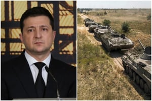 נשיא אוקראינה וכוחות צבא רוסיים