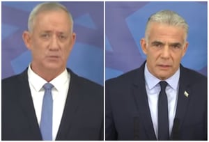 ראש הממשלה  לפיד ושר הביטחון גנץ מסכמים את מבצע 'עלות השחר'
