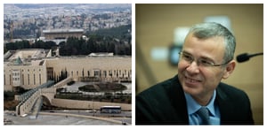 64 מנדטים תומכים. שר המשפטים יריב לוין לצד בית משפט העליון בירושלים