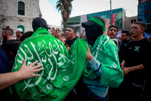 תומכי חמאס מפגינים בשכם בשבוע שעבר