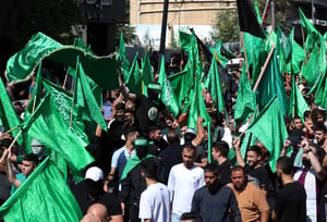 הפגנת תמיכה בחמאס בחברון בתחילת המלחמה