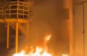 מתוך התיעוד שהופץ ברשת על שריפת בית הכנסת בארמניה
