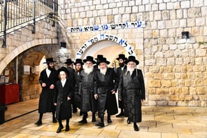 הרבנים נחתו מארה"ב, והגיעו לתפילה בחצר ציון הרשב"י