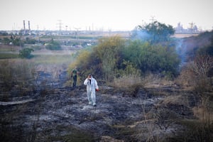 מקום בו נחתו שברי הטיל סמוך לכפר דניאל