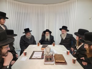 הגיסים לבית צאנז בביקור אצל גיסם האדמו"ר מצאנז קלויזנבורג 