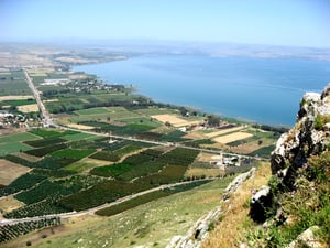 בקעת גינוסר, מבט מהר ארבל צפונה