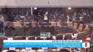 בדיוק בזמן הירי של החות'ים; חוק ההסדרים אושר במליאה ברוב של 63 מול 50 מתנגדים