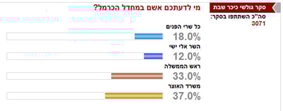 סקר "כיכר השבת": שטייניץ אשם במחדל הכרמל