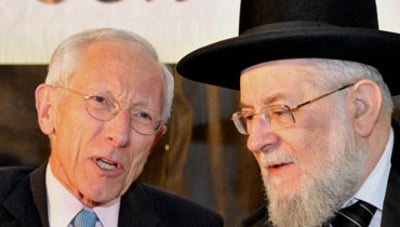 פישר והרב לאו באירוע