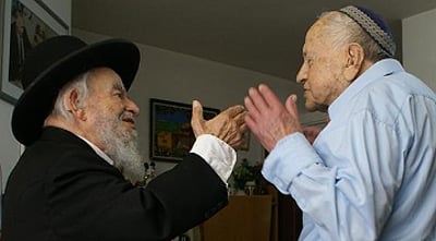 בן ארצי במפגש עם רבי יעקב גלינסקי