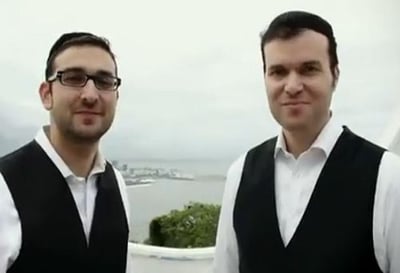 מיכה גמרמן ואוהד מושקוביץ בצילומי הקליפ