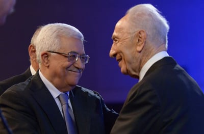 נשיא המדינה שמעון פרס ויו"ר הרשות הפלסטינית