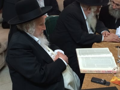 צפו: הגאון רבי שמואל אוירבך לומד לפני העצרת