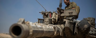 טנק של צה"ל על גבול הרצועה