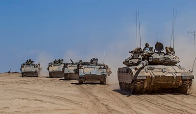 טנקים של צה"ל בגבול הרצועה