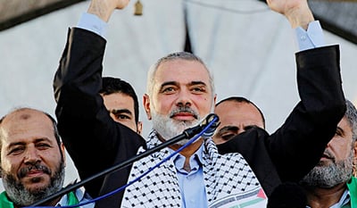 איסמעיל הנייה לאחר היציאה מהבונקר, אמש