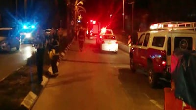 כוחות ההצלה בזירת הדליפה, הערב
