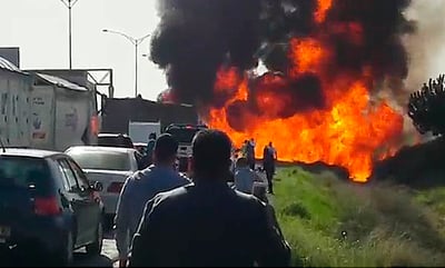 כביש 6: משאית עלתה באש, הנהג נהרג