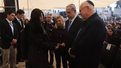 הנשיא וראש הממשלה בטקס ההלוויה, היום