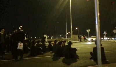 תיעוד: הפלג הירושלמי חסם את צומת שילת
