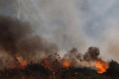 האש שפרצה בעקבות הנפילות