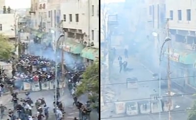 חברון: עשרות רימוני הלם והמפגינים הערבים נעלמו