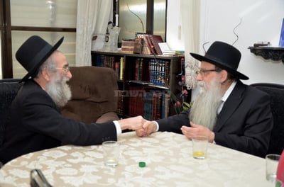 הגר"י אולשין אצל הגר"ש מרקוביץ, בצהריים
