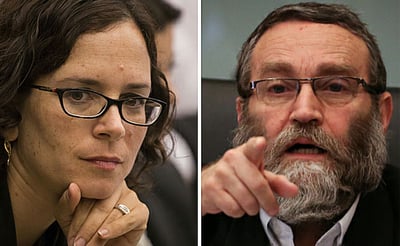 חברי הכנסת משה גפני ורחל עזריה