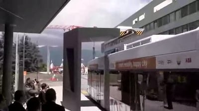 אוטובוס "ירוק" ייטען בכל תחנה באמצעות החשמל