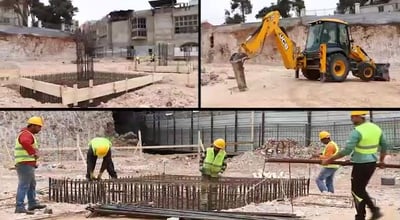 צפו: יציקת היסודות לבית המדרש החדש של גור