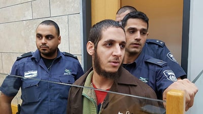 אחד מהמורשעים בבית המשפט, היום