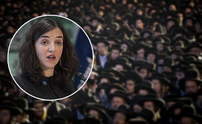 לוסי אהריש על רקע הפגנת הפלג