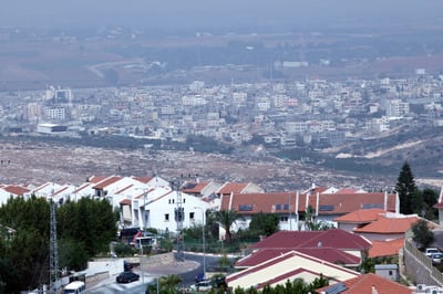 קלקיליה, נשקפת מישוב ישראלי
