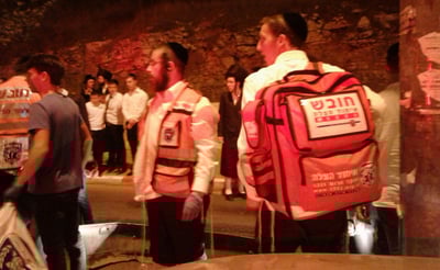 זירת התאונה הערב, בשדרות גולדה מאיר פינת שפע חיים בירושלים