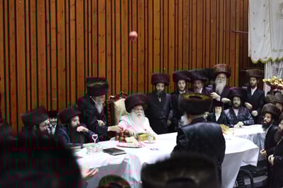 הרבי מצאנז בזריקת התפוחים
