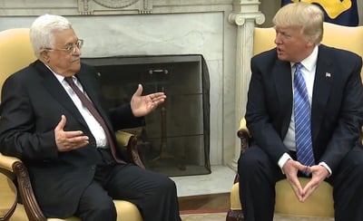 טראמפ ואבו מאזן בביקורו הקודם